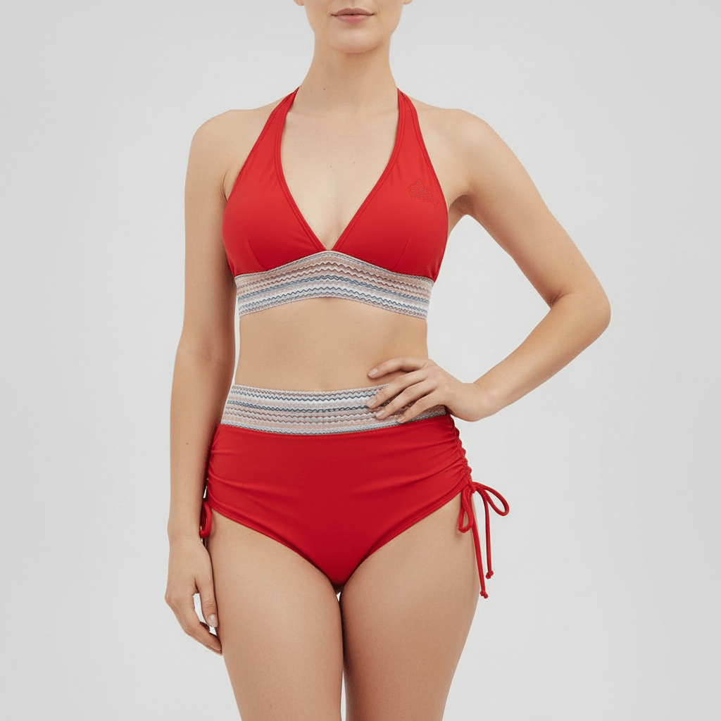 Lizizo | Dwuczęściowy kostium kąpielowy z dekoltem V i regulowanymi ramiączkami