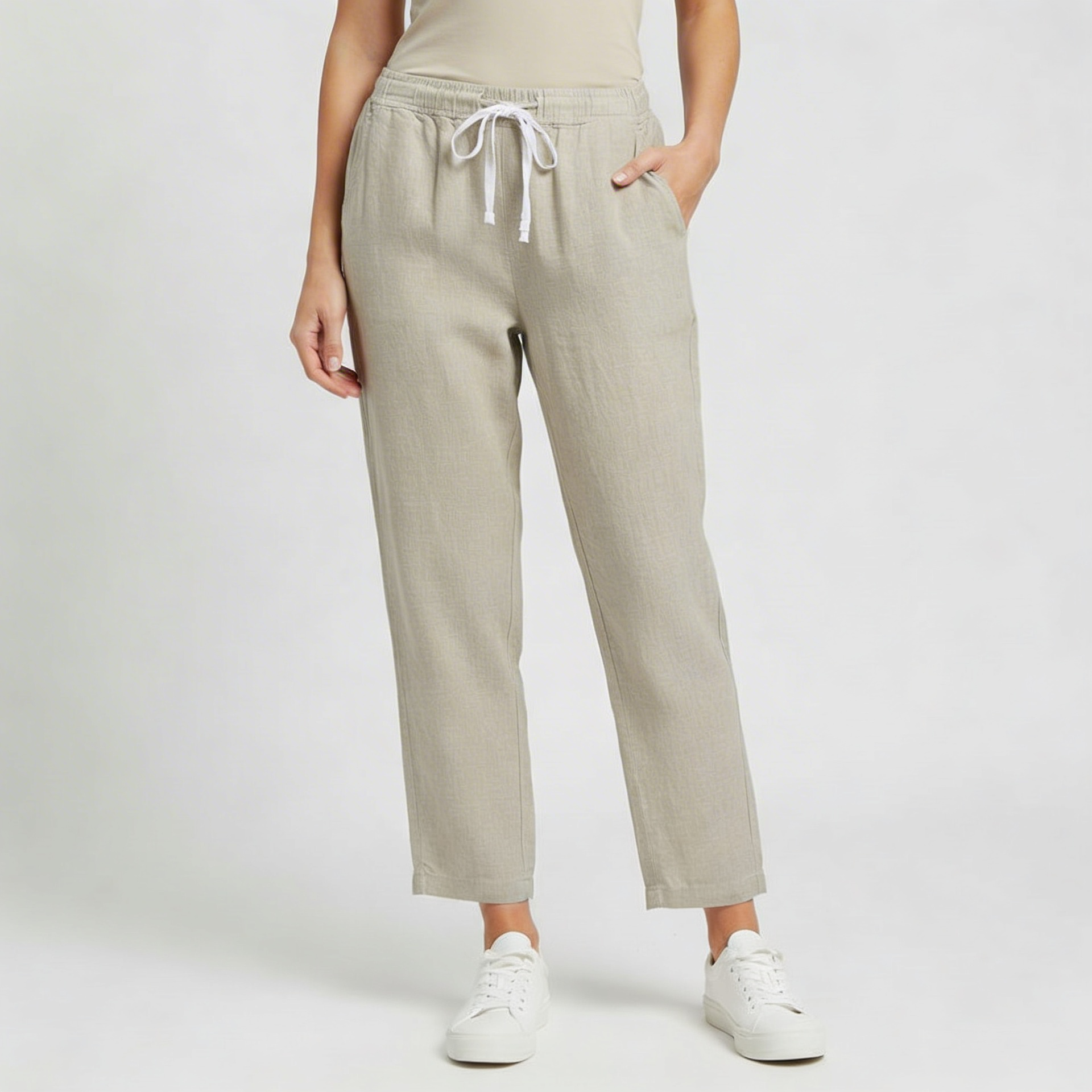 Lizizo | Lniane spodnie z sznurkiem