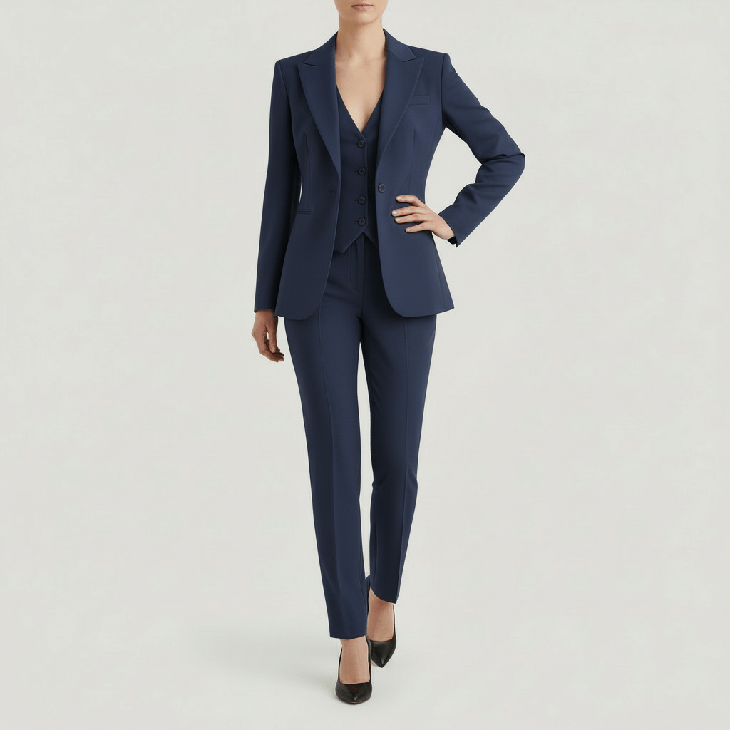 Lizizo | Strukturalna marynarka, kamizelka i dopasowane spodnie komplet garniturowy