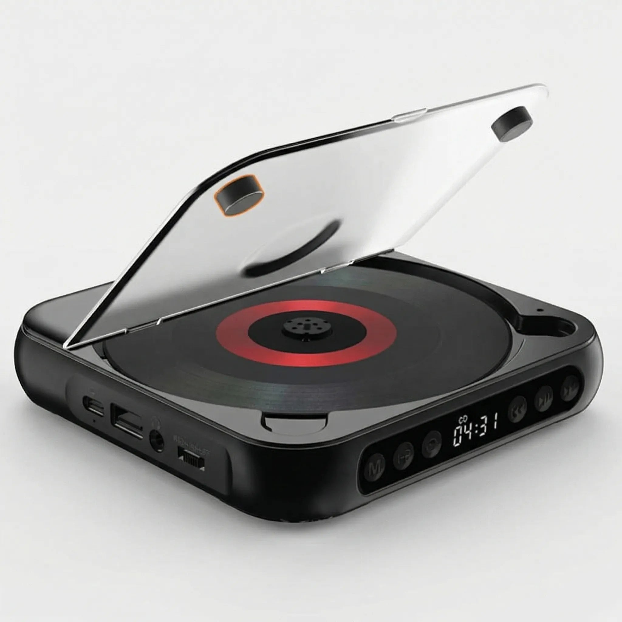 Przenośny odtwarzacz CD Bluetooth | mały discman, mp3, USB-C, akumulator