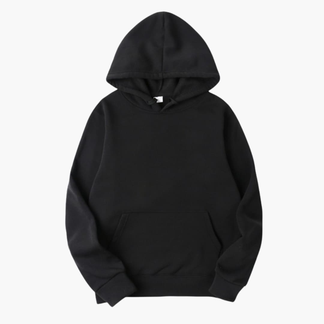 Bluza z kapturem męska z kieszenią kangurką i regulowanym kapturem, regular fit - Czarny