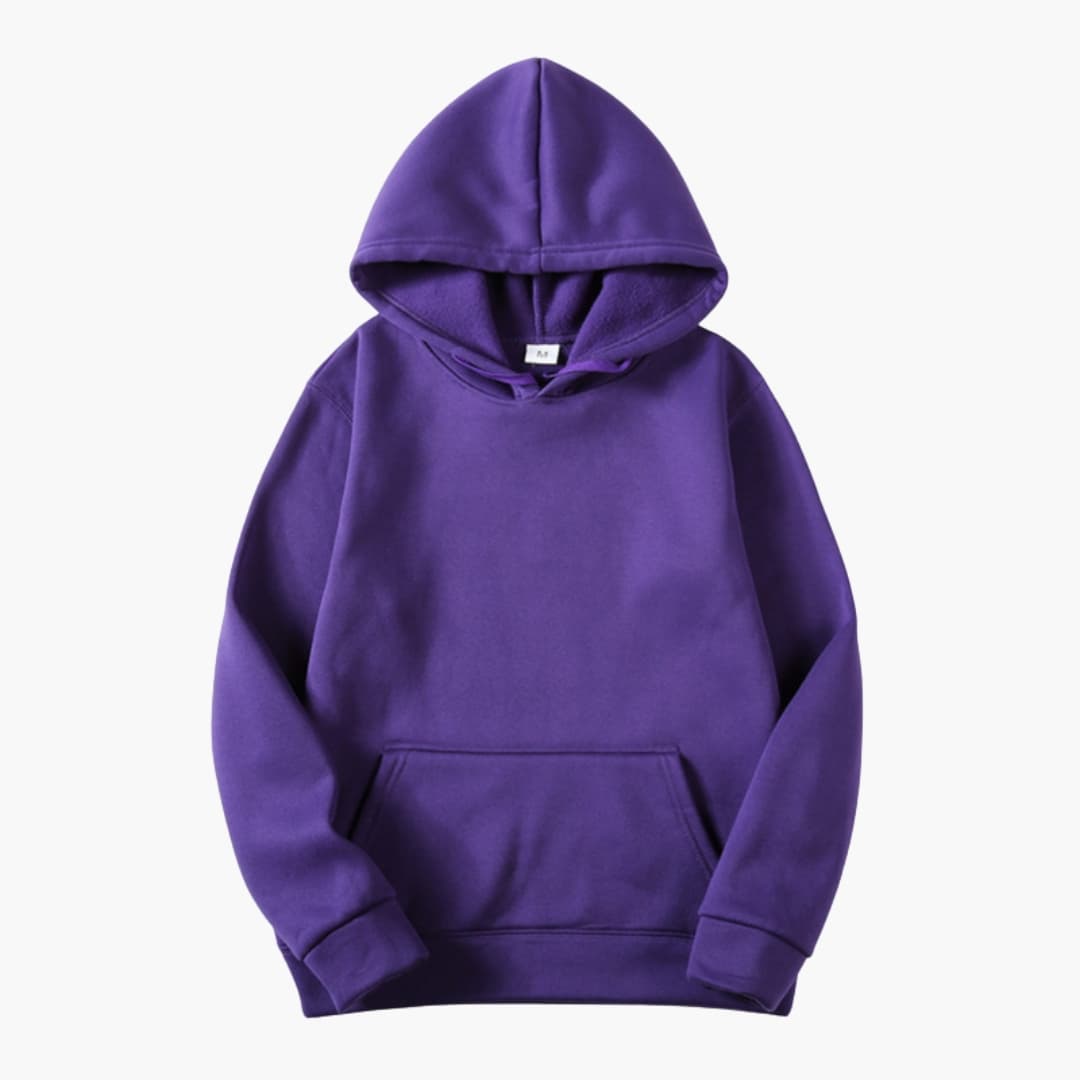 Bluza z kapturem męska z kieszenią kangurką i regulowanym kapturem, regular fit - Fioletowy