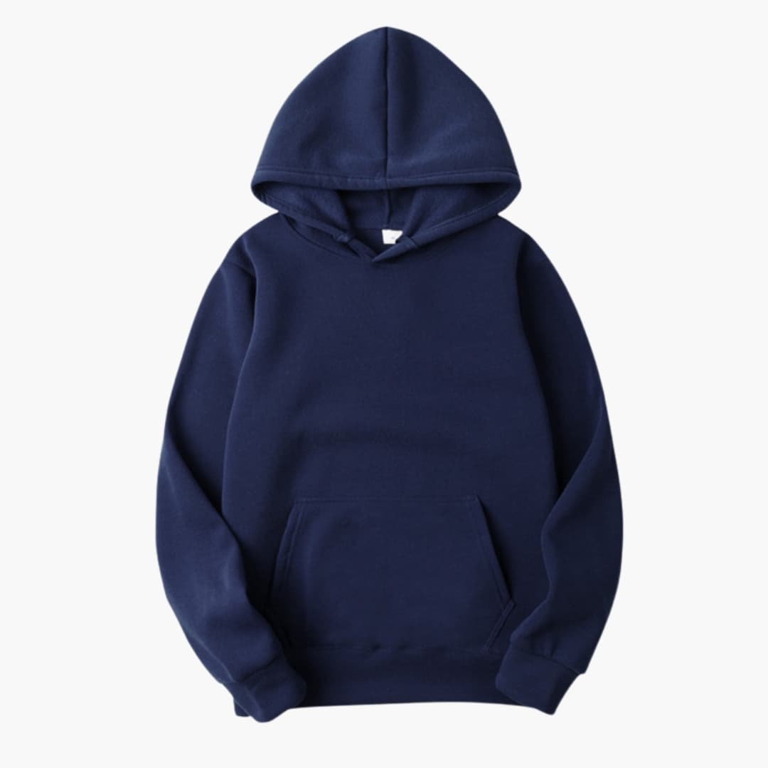 Bluza z kapturem męska z kieszenią kangurką i regulowanym kapturem, regular fit - Granatowy