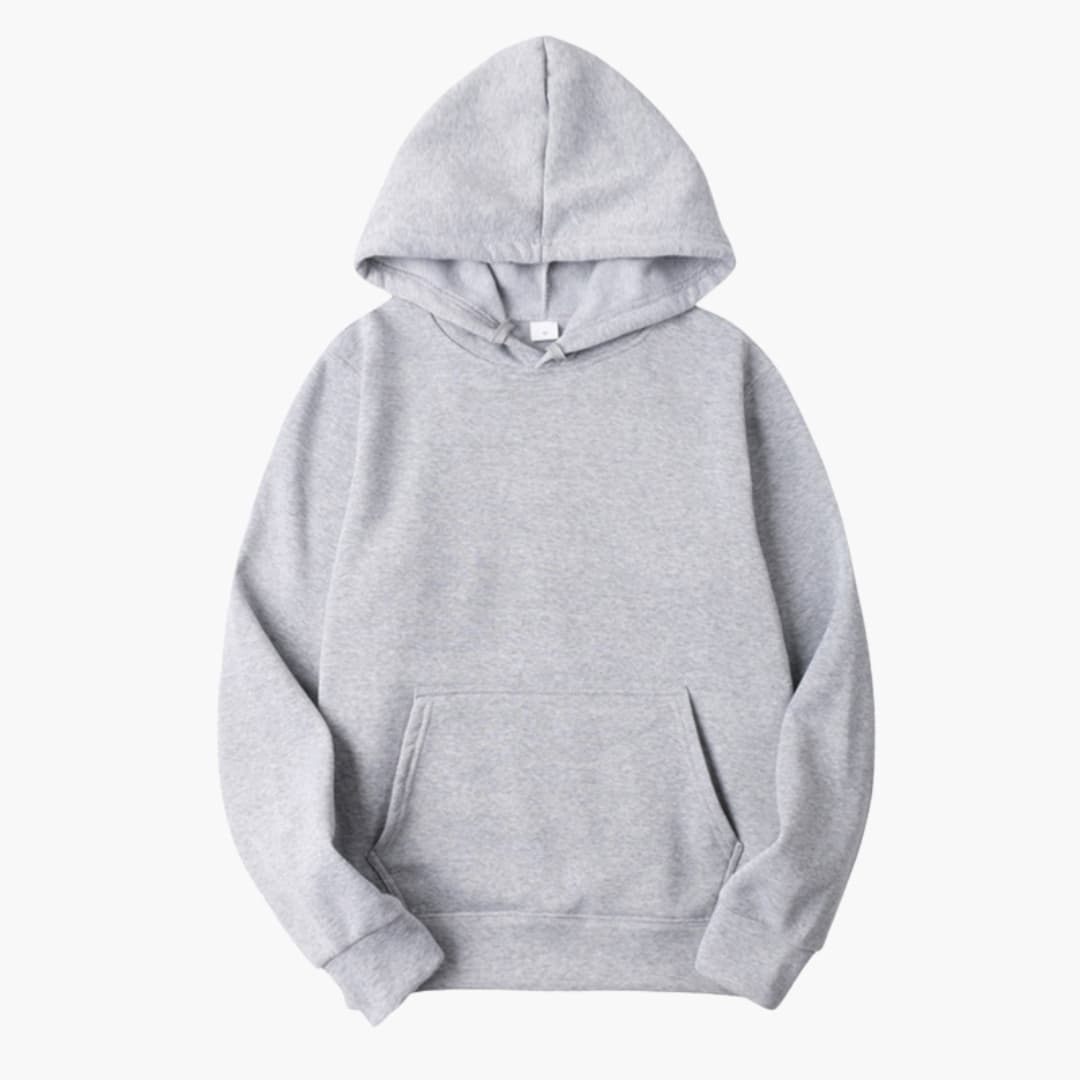 Bluza z kapturem męska z kieszenią kangurką i regulowanym kapturem, regular fit - Szary