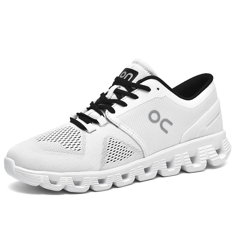 Buty do biegania męskie, lekkie i przewiewne z siatki, na trening i na co dzień - sneakersy sportowe - Biały