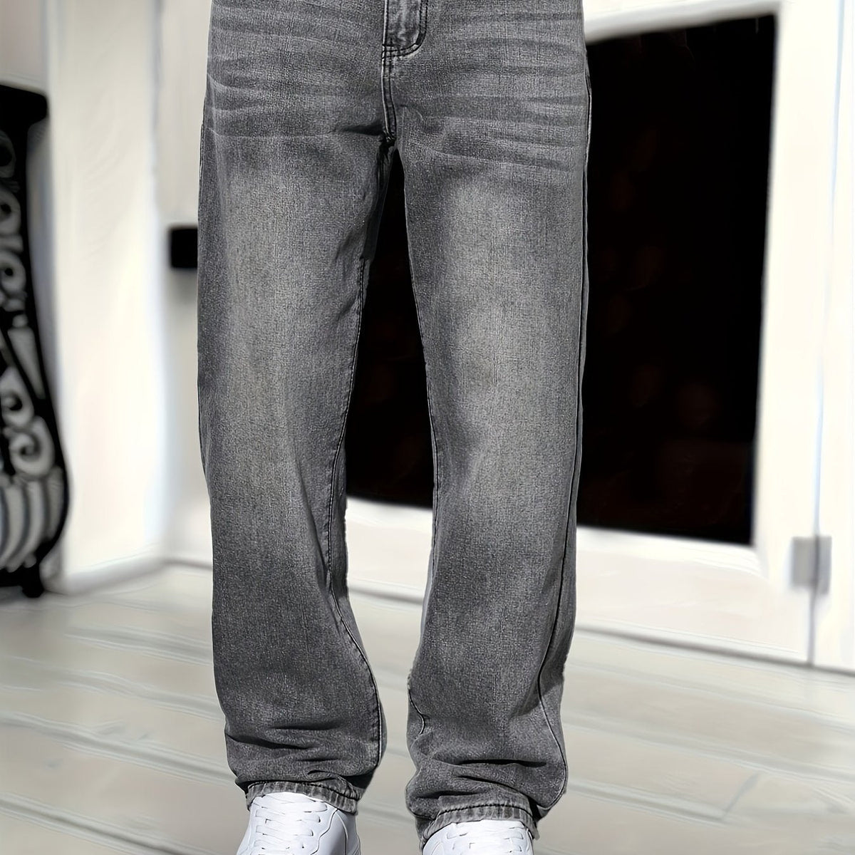 Jeansy męskie proste, klasyczne spodnie jeansowe na co dzień - regular fit, denim - view 6