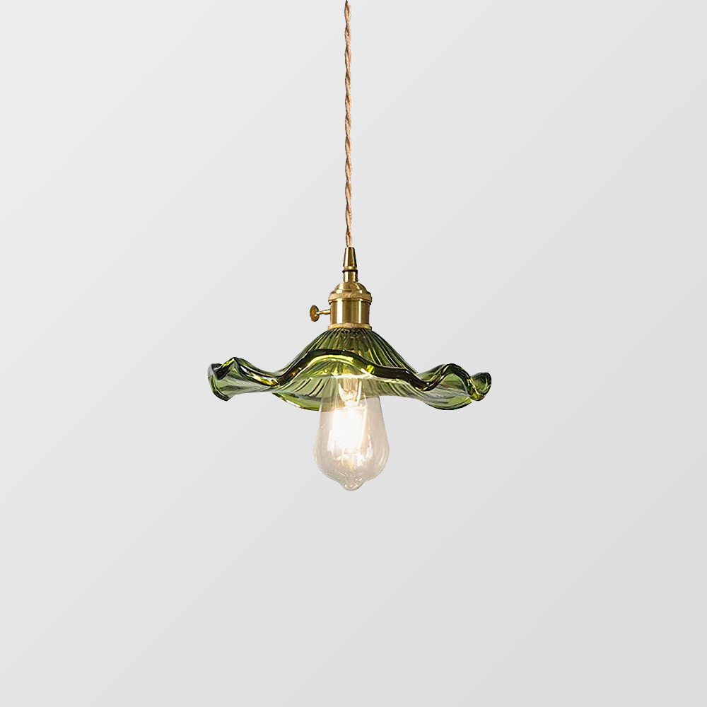 Lampa wisząca szklana w kształcie kwiatu, nad stół, do salonu i sypialni - view 17