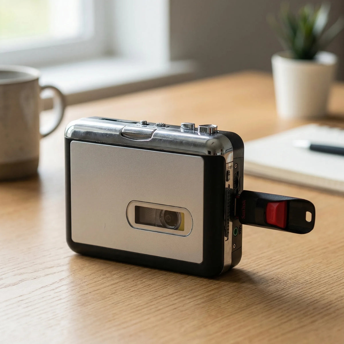 Przenośny konwerter kaset magnetofonowych na MP3, odtwarzacz i walkman z USB - view 1