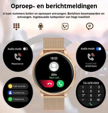 Smartwatch damski z funkcją dzwonienia, pomiarem tętna i krokomierzem, fitness tracker na co dzień - view 4