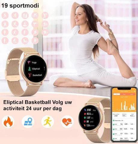 Smartwatch damski z funkcją dzwonienia, pomiarem tętna i krokomierzem, fitness tracker na co dzień - view 6