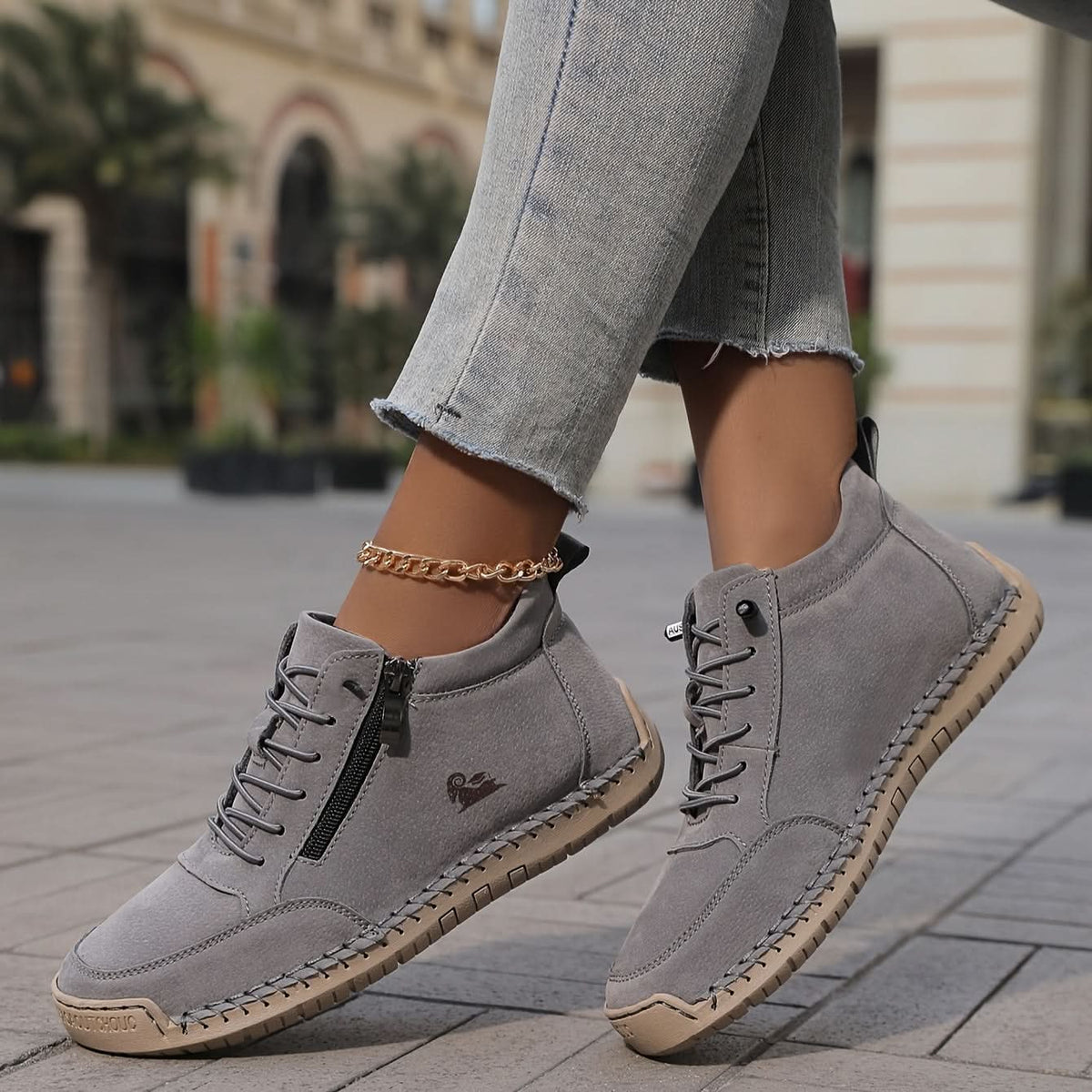 Sneakersy damskie wygodne, lekkie buty sportowe na co dzień i do chodzenia - Szary