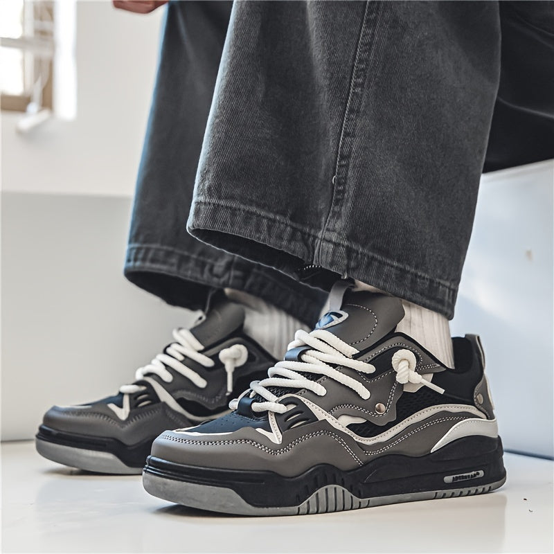Sneakersy męskie miejskie, buty sportowe sznurowane na co dzień, na siłownię - view 4