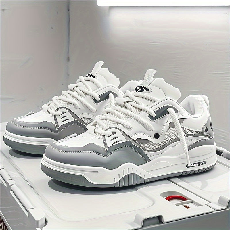 Sneakersy męskie miejskie, buty sportowe sznurowane na co dzień, na siłownię - Szary
