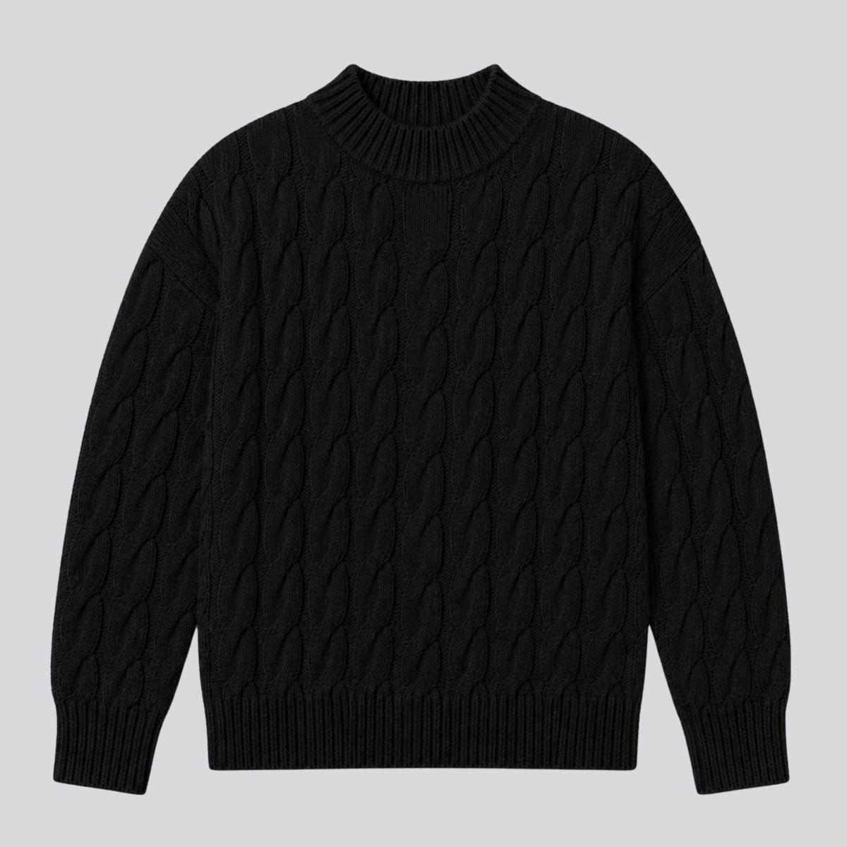Sweter damski z wełny merino, warkoczowy splot, oversize, na jesień i zimę - view 9