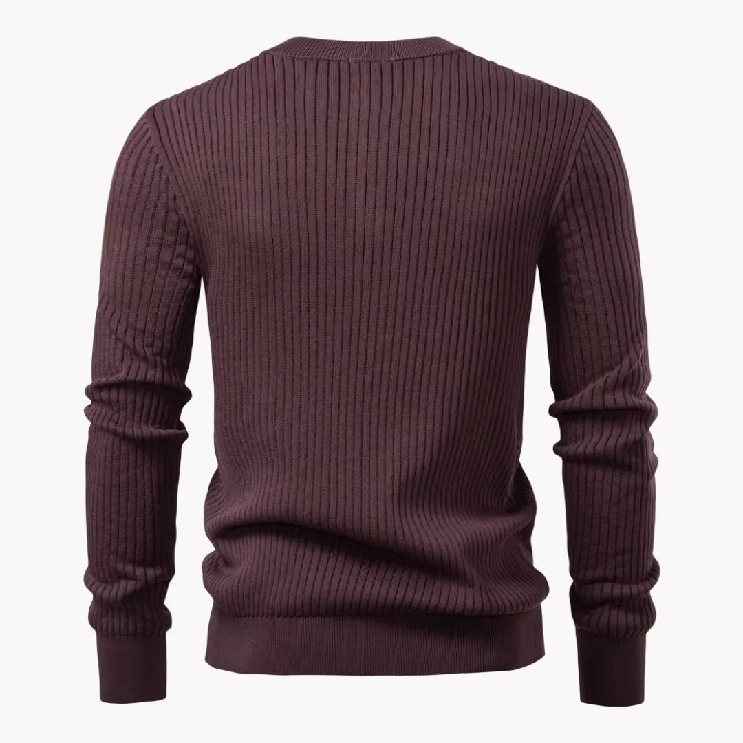 Sweter męski dzianinowy na guziki ze stójką, na co dzień i na jesień - view 12