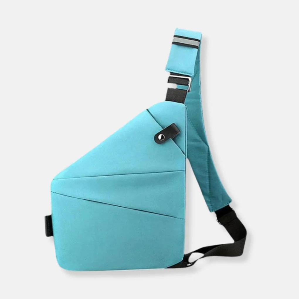 Torba na ramię antykradzieżowa crossbody z kieszenią RFID i ukrytymi zamkami, na co dzień i w podróż - Błękitny