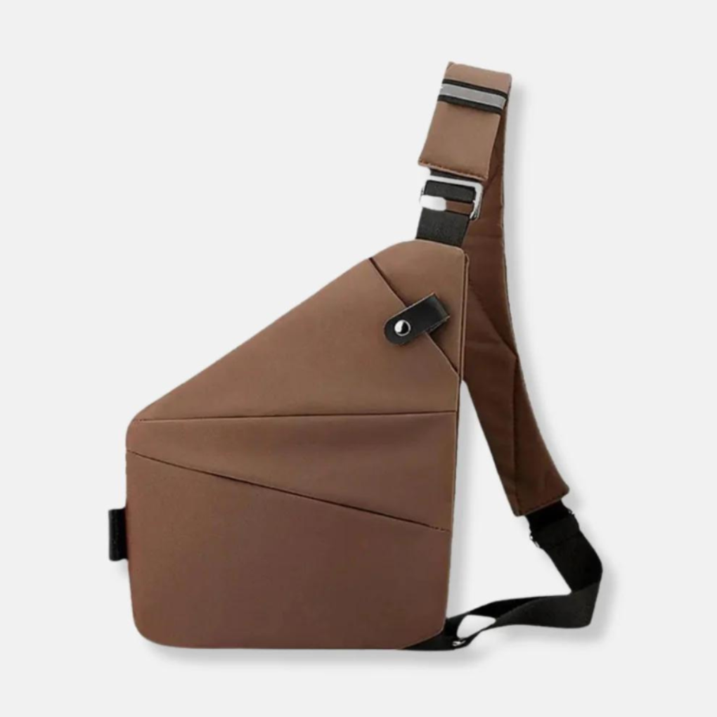 Torba na ramię antykradzieżowa crossbody z kieszenią RFID i ukrytymi zamkami, na co dzień i w podróż - Brązowy