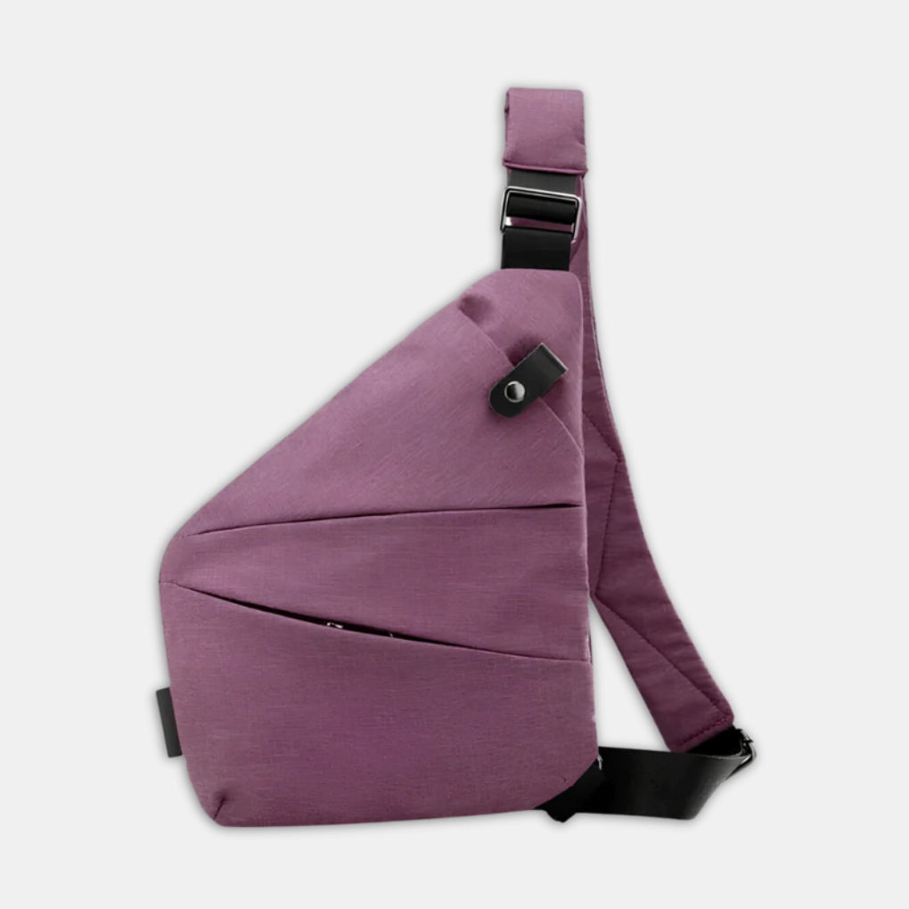 Torba na ramię antykradzieżowa crossbody z kieszenią RFID i ukrytymi zamkami, na co dzień i w podróż - Magenta