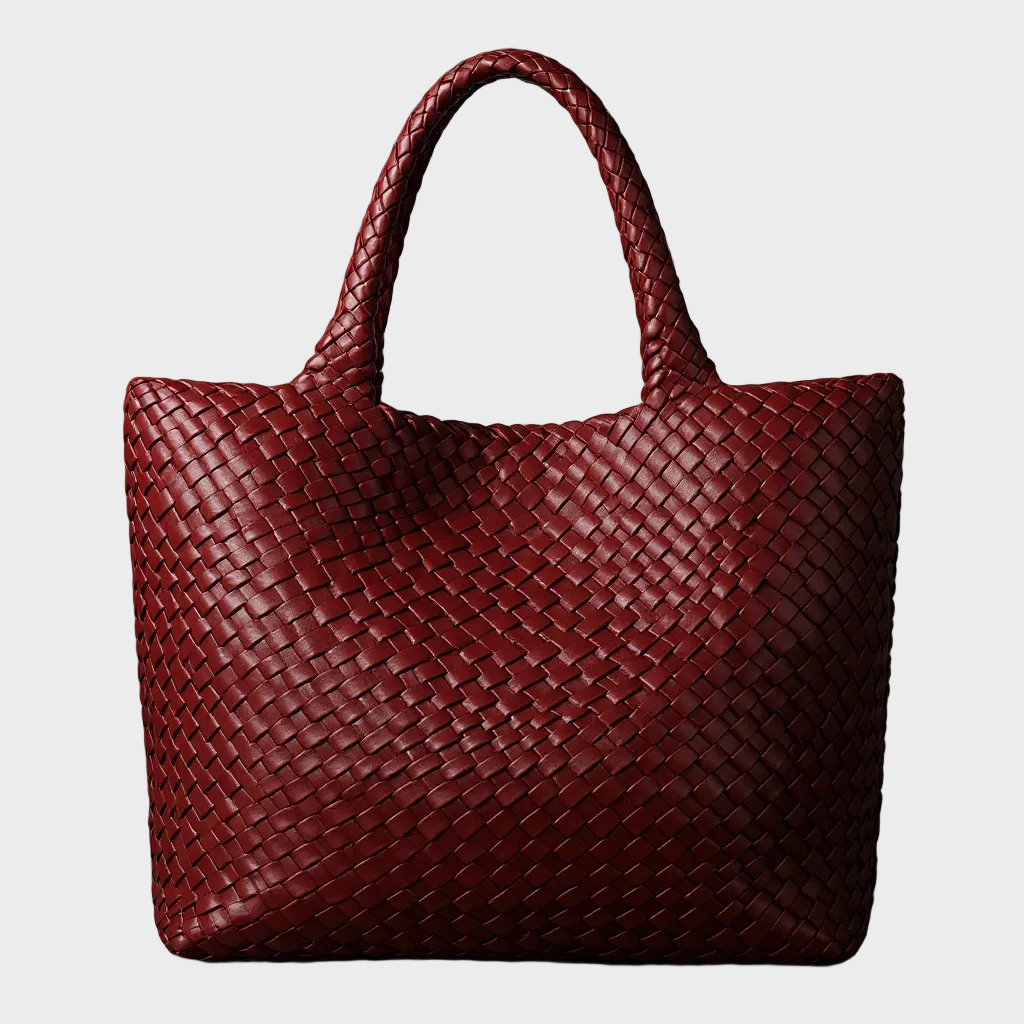 Torebka shopper damska pleciona z ekoskóry, duża torba na ramię na lato i na co dzień - view 8