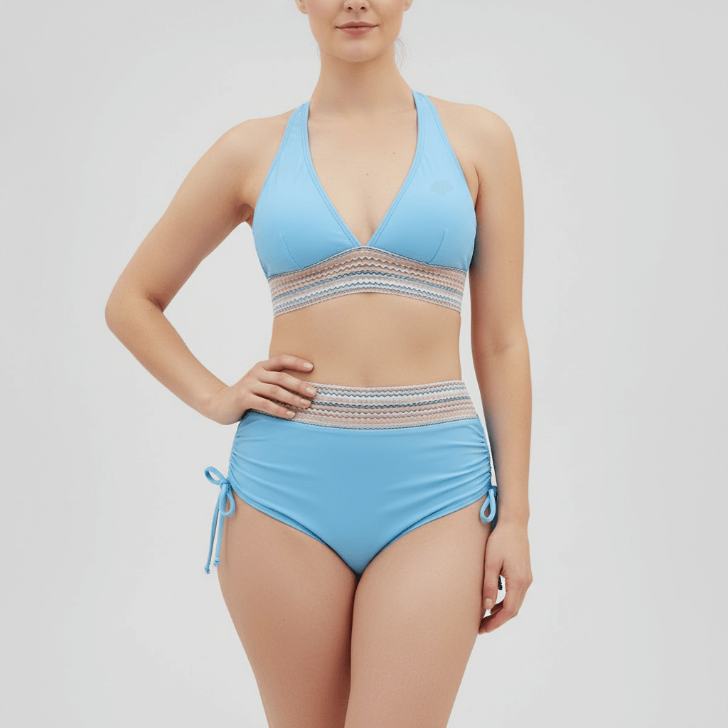 Lizizo | Dwuczęściowy kostium kąpielowy z dekoltem V i regulowanymi ramiączkami