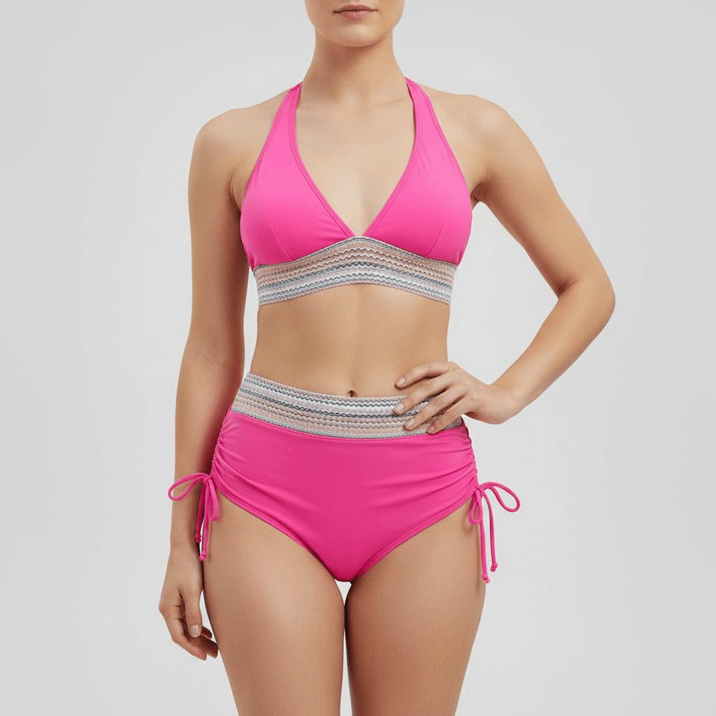 Lizizo | Dwuczęściowy kostium kąpielowy z dekoltem V i regulowanymi ramiączkami