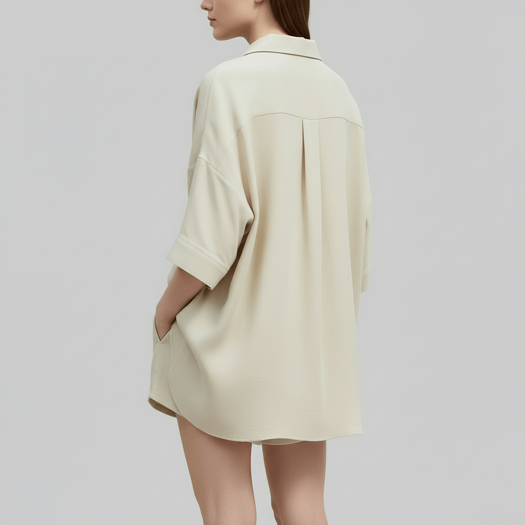 Lizizo | Luźna koszula i szorty z elastyczną talią letni komplet