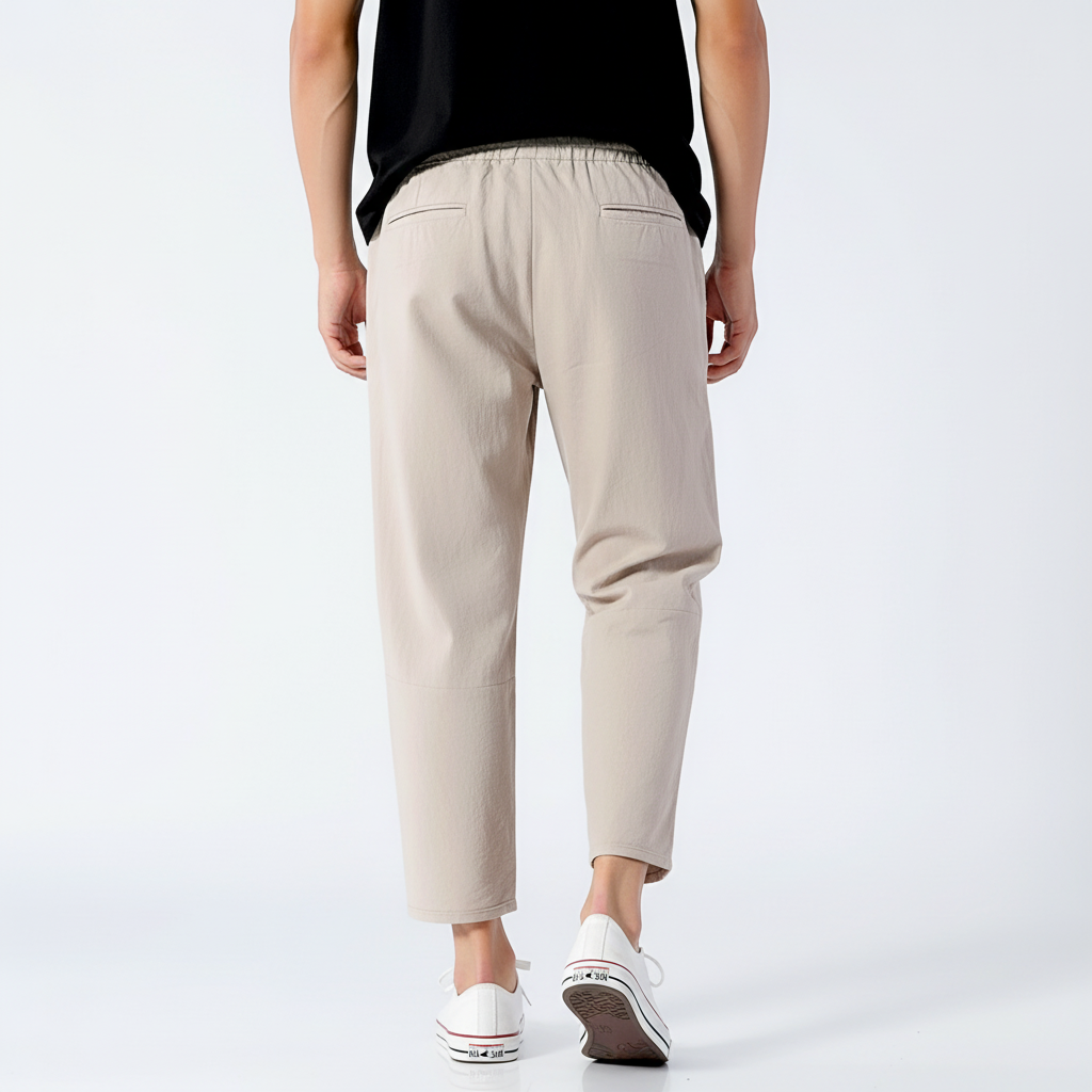 Lizizo | Luźne bawełniane spodnie z regulowanym pasem