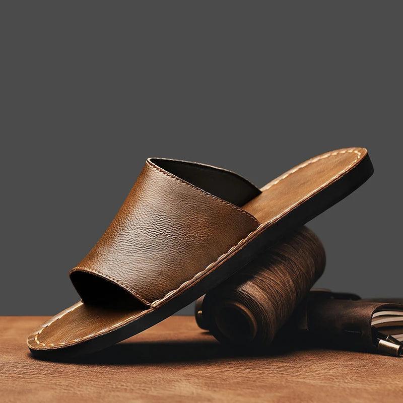 Lizizo | Skórzane sandały z minimalistycznym fasonem