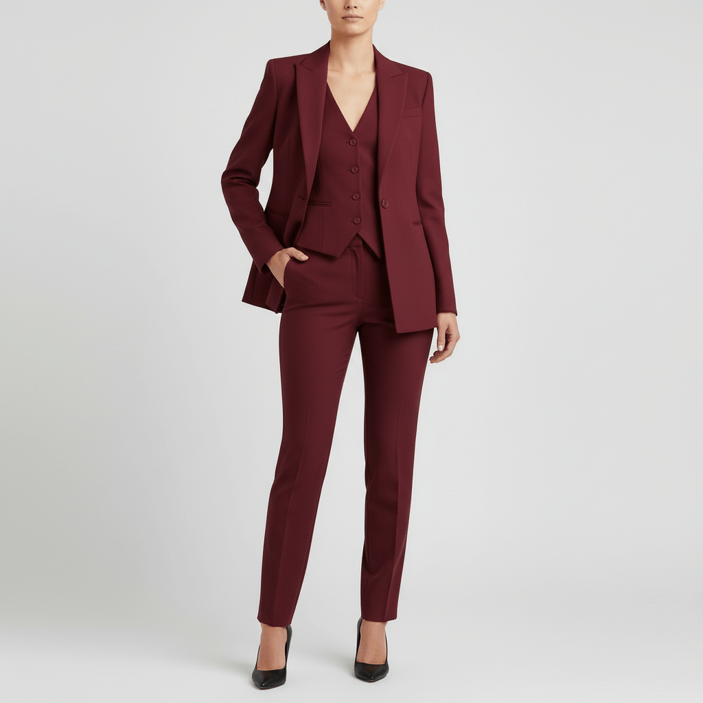 Lizizo | Strukturalna marynarka, kamizelka i dopasowane spodnie komplet garniturowy