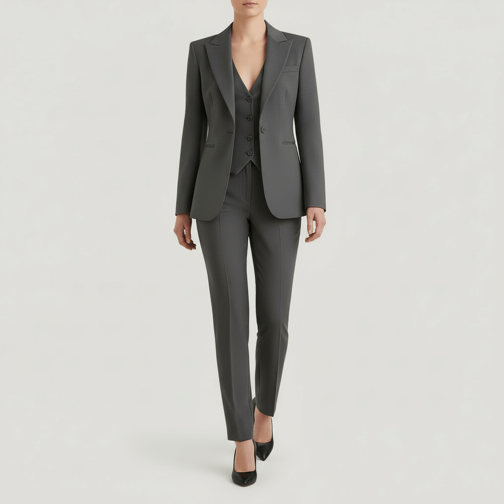 Lizizo | Strukturalna marynarka, kamizelka i dopasowane spodnie komplet garniturowy