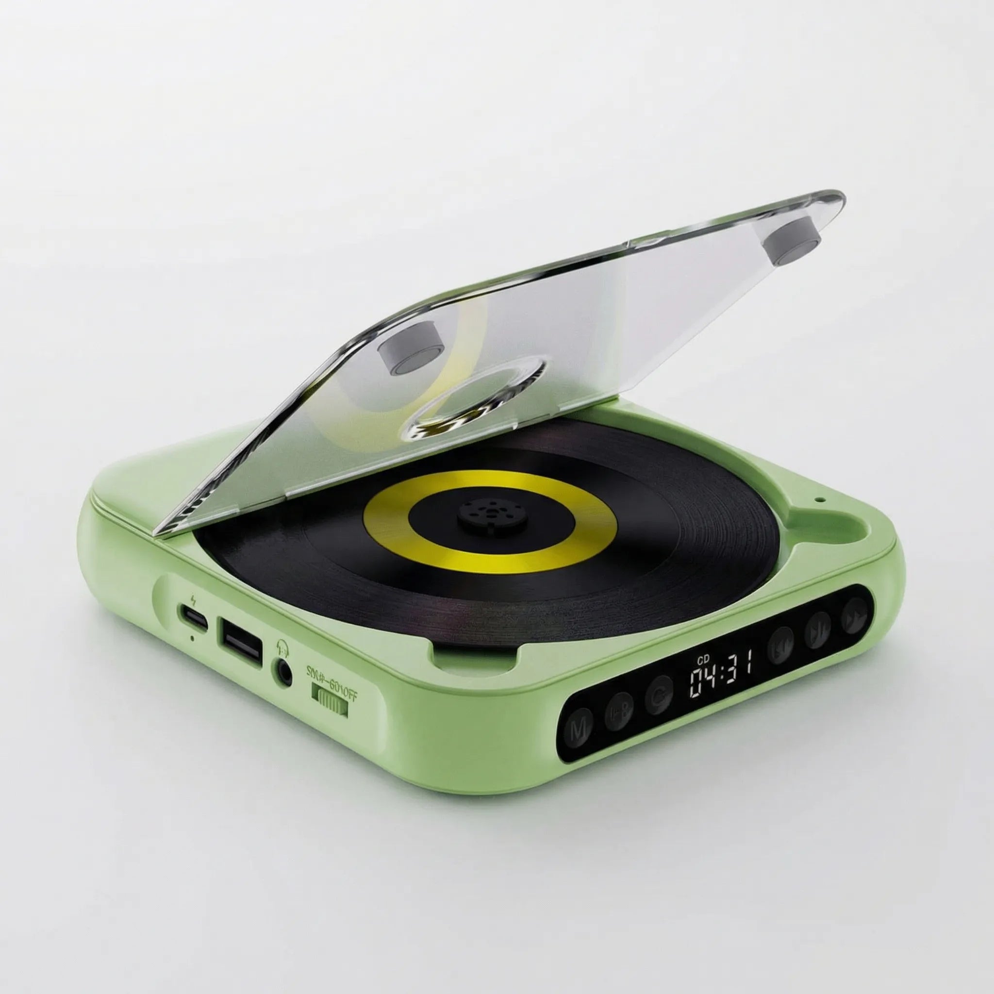 Przenośny odtwarzacz CD Bluetooth | mały discman, mp3, USB-C, akumulator