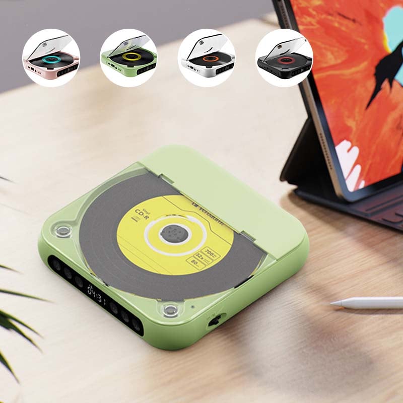 Przenośny odtwarzacz CD Bluetooth | mały discman, mp3, USB-C, akumulator