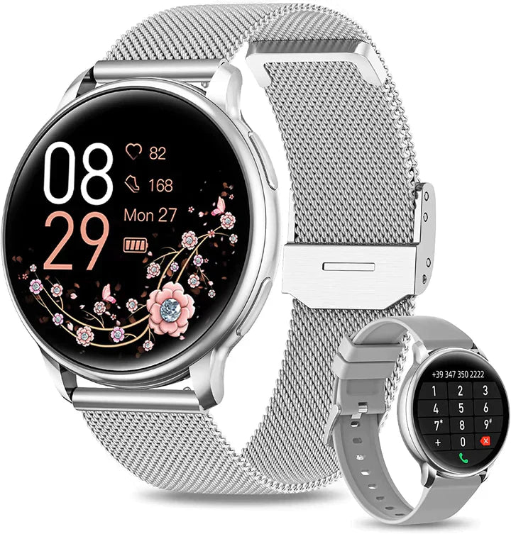 Smartwatch dla Kobiet z Monitorowaniem Tętna i Funkcją Fitness – Wodoodporny, Bluetooth, Kompatybilny z iOS i Android