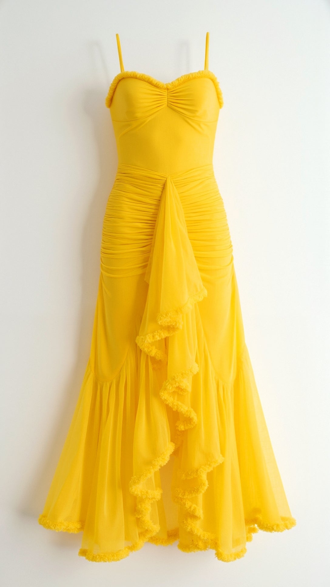 Sukienka Maxi Na Wesele Damska Asymetryczna Dół Falbany Wisteria Gown Poliester 3