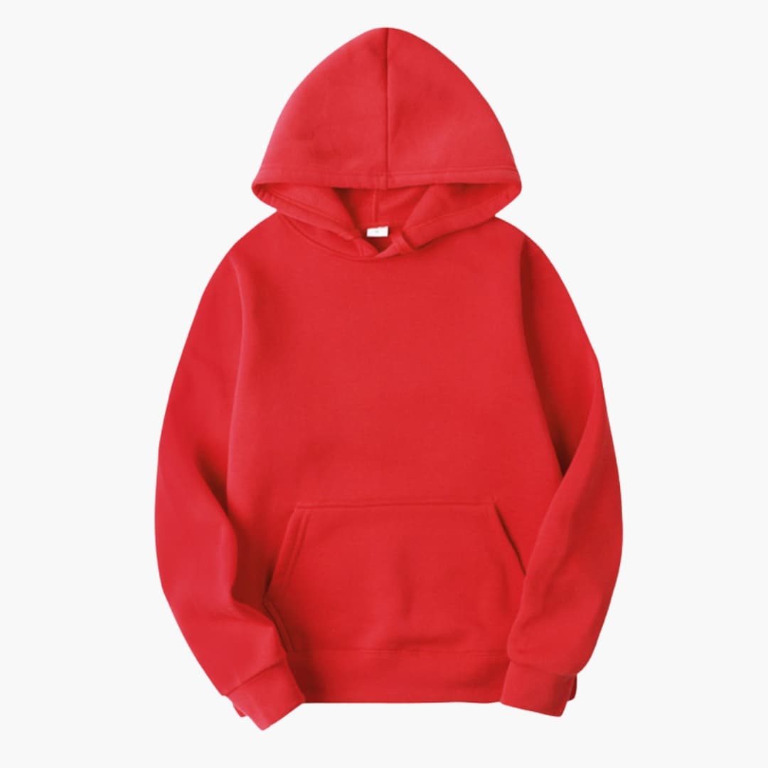 Bluza z kapturem męska z kieszenią kangurką i regulowanym kapturem, regular fit - Czerwony