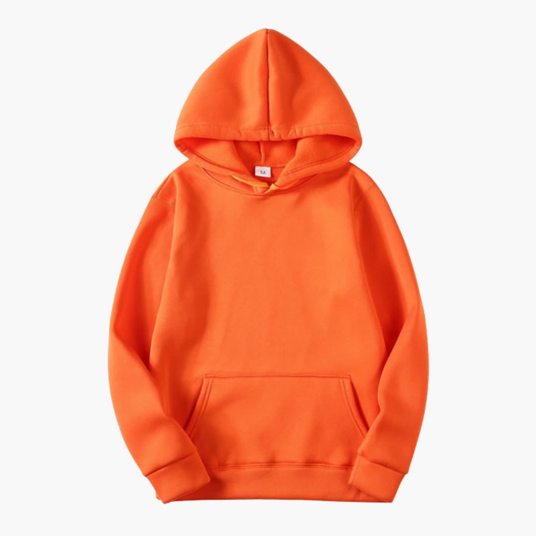 Bluza z kapturem męska z kieszenią kangurką i regulowanym kapturem, regular fit - Pomarańczowy