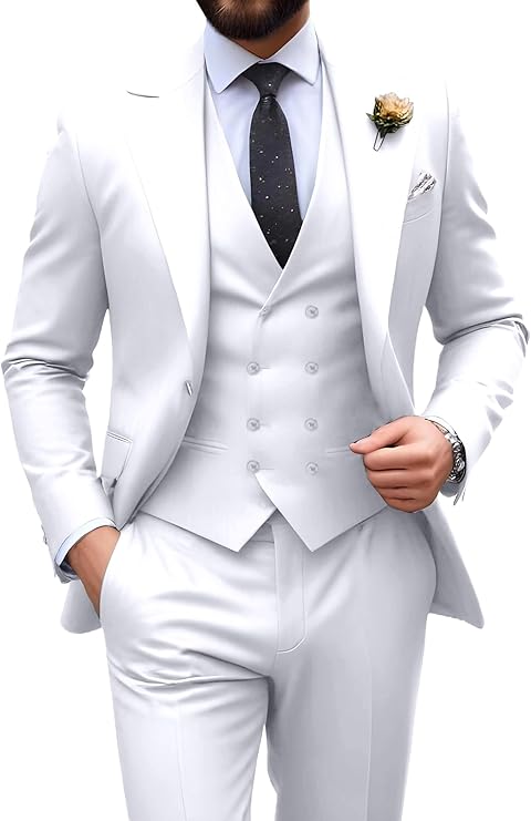 Garnitur męski slim fit trzyczęściowy z kamizelką, na wesele i studniówkę - view 33