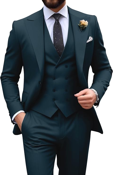 Garnitur męski slim fit trzyczęściowy z kamizelką, na wesele i studniówkę - view 37