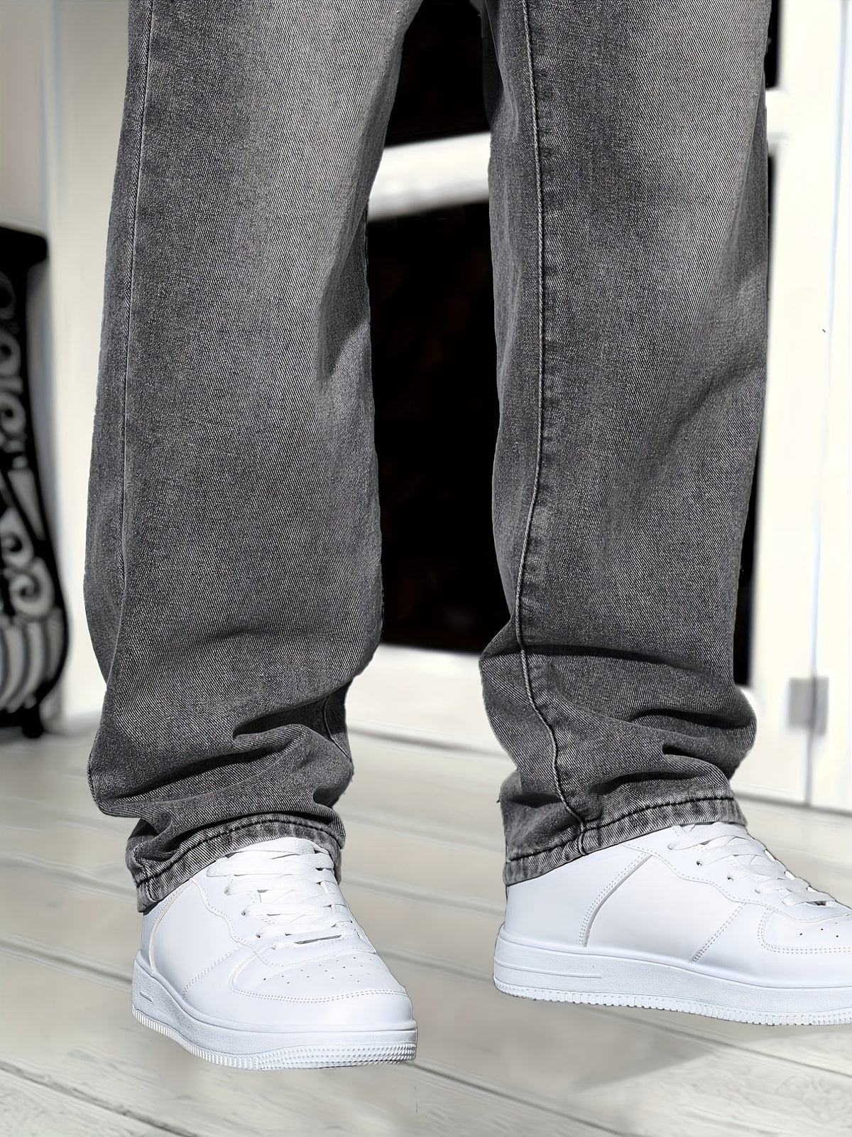 Jeansy męskie proste, klasyczne spodnie jeansowe na co dzień - regular fit, denim - view 5