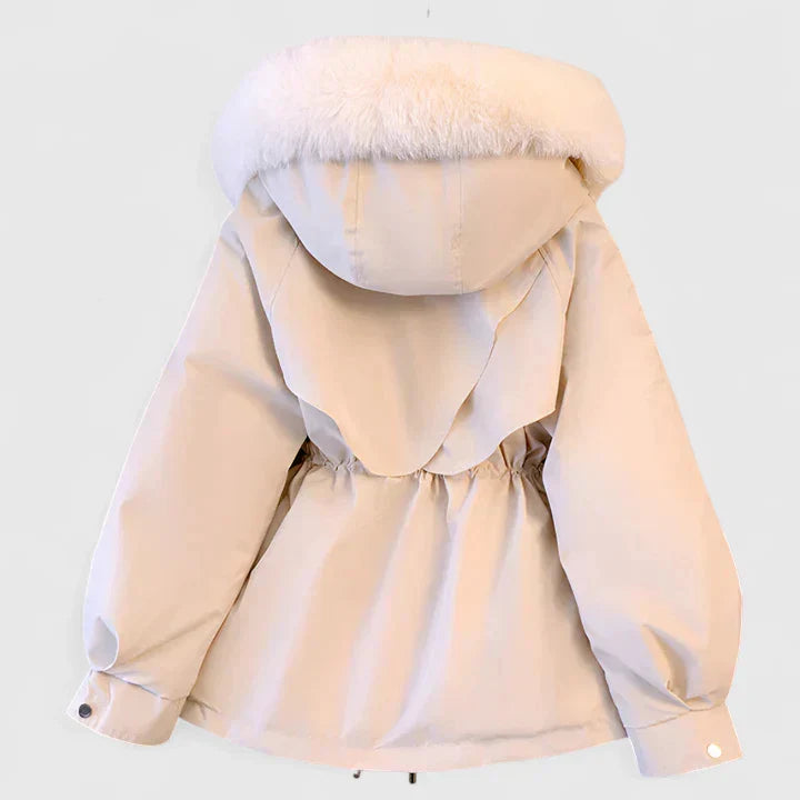 Kurtka zimowa damska parka z futerkiem i kapturem, ocieplana i elegancka - view 6
