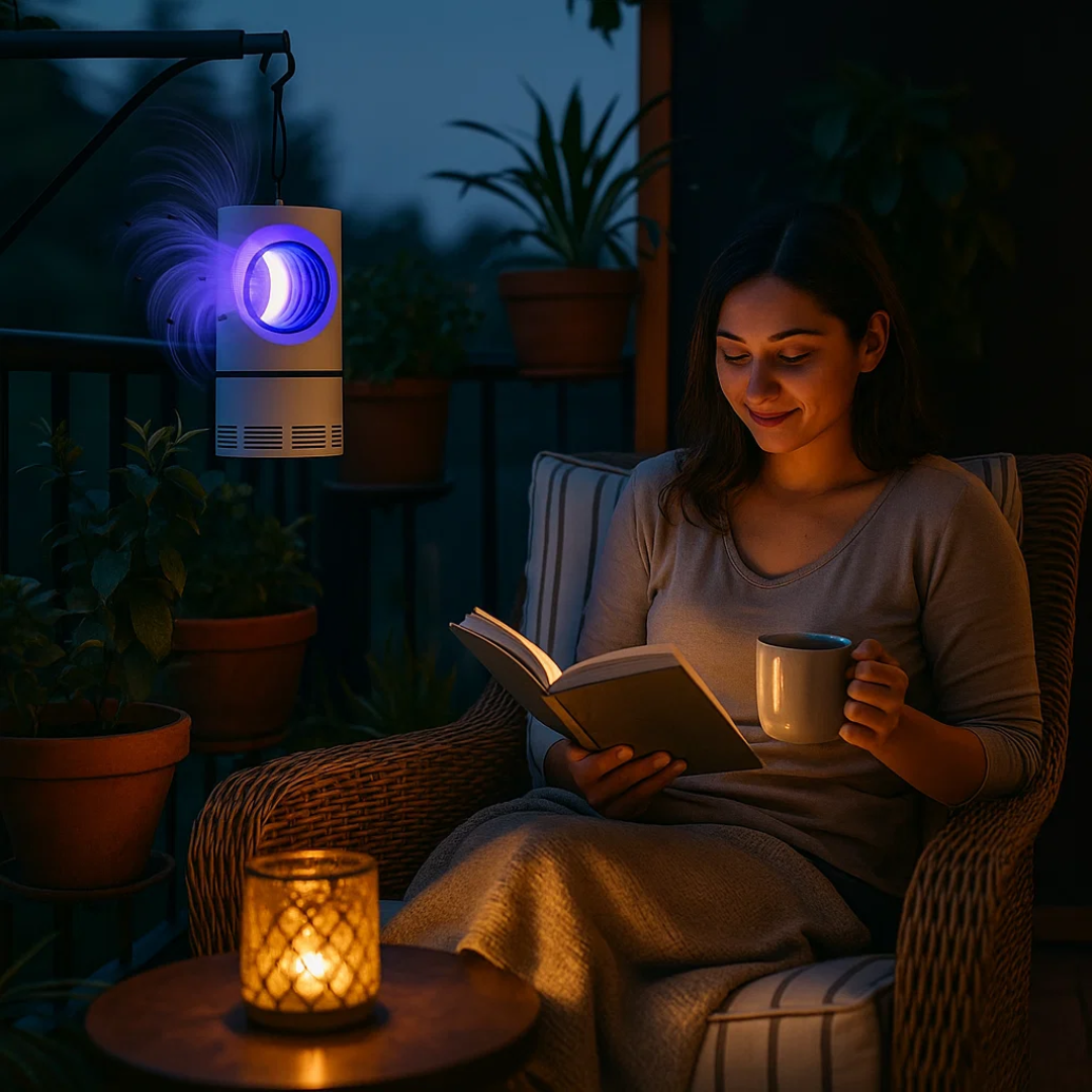 Lampa owadobójcza UV elektryczna do domu, na komary, muchy i owady, z wentylatorem - view 7