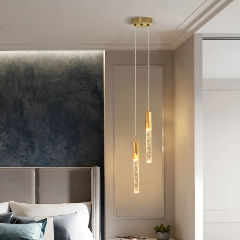 Lampa wisząca szklana w kształcie cylindra, LED nad stół, do jadalni i do salonu - view 6