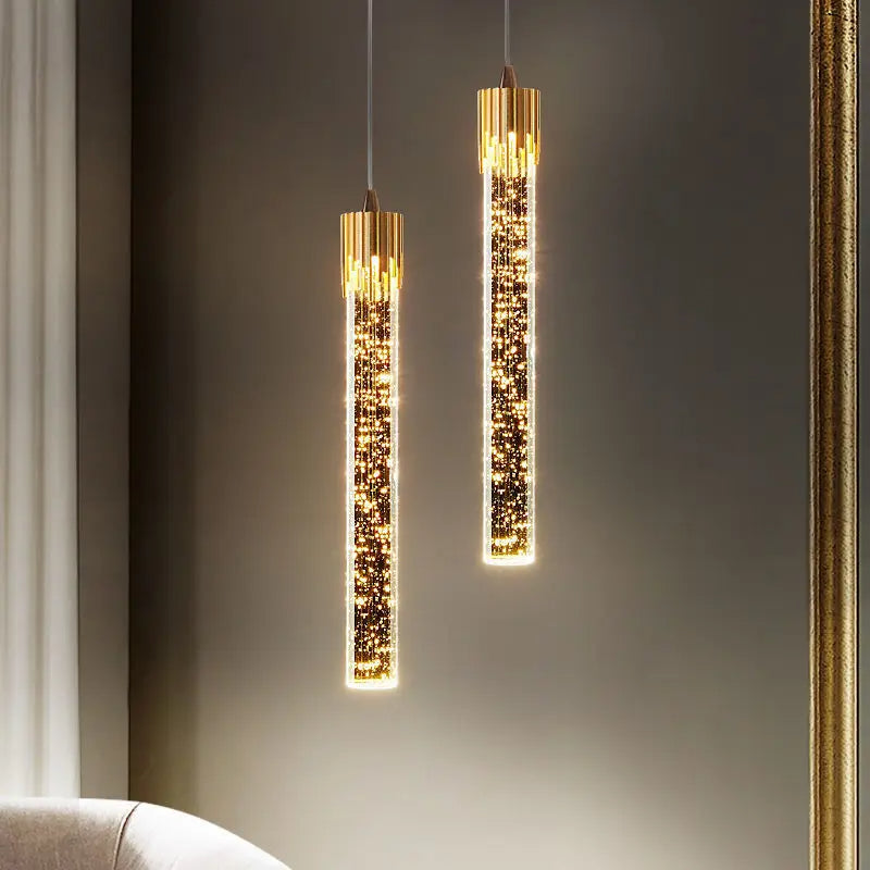 Lampa wisząca szklana w kształcie cylindra, LED nad stół, do jadalni i do salonu - view 7