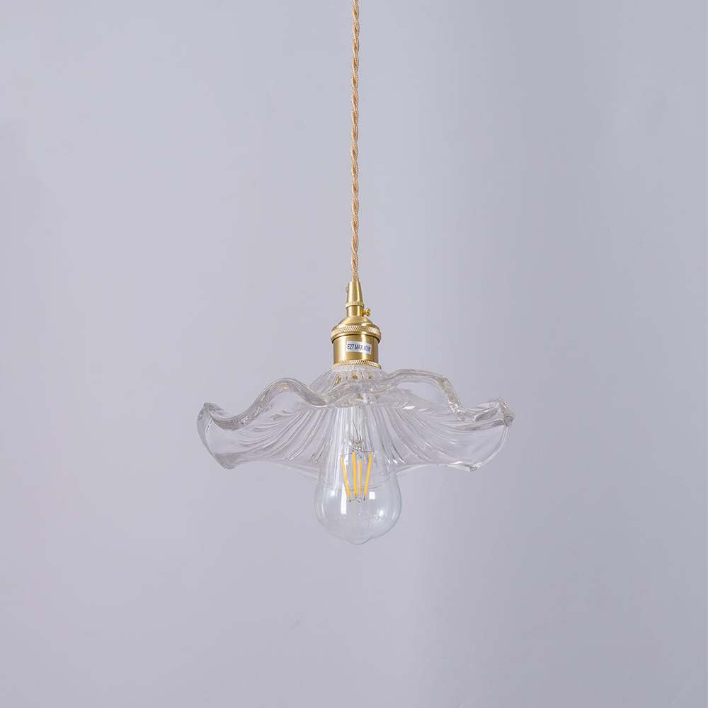 Lampa wisząca szklana w kształcie kwiatu, nad stół, do salonu i sypialni - view 11