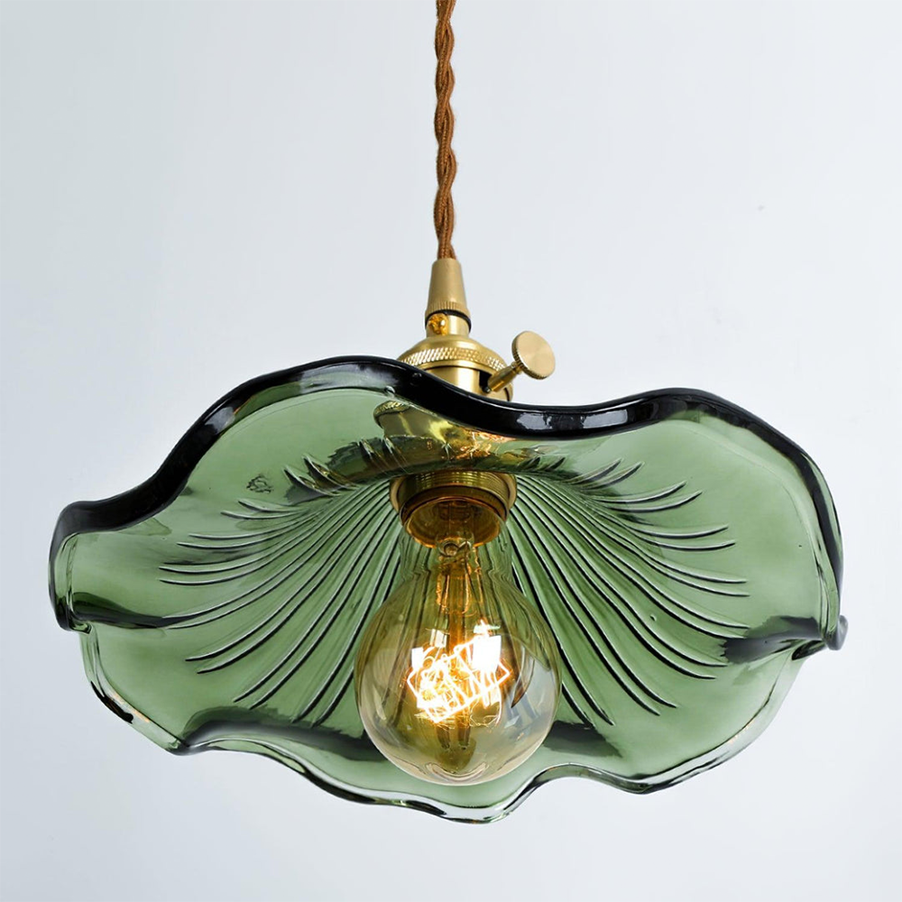 Lampa wisząca szklana w kształcie kwiatu, nad stół, do salonu i sypialni - view 8