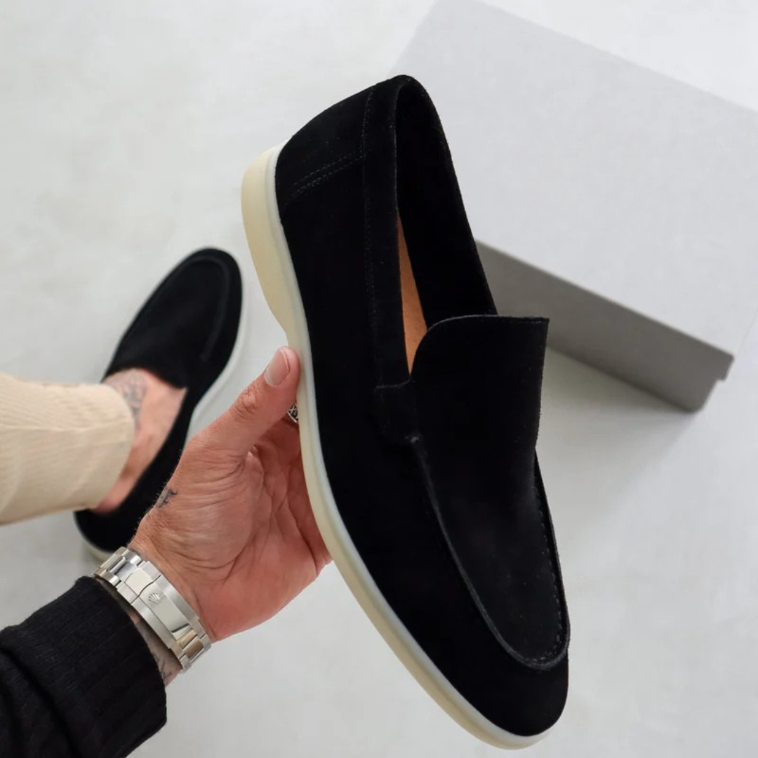 Mokasyny męskie zamszowe wsuwane, loafersy na co dzień i do garnituru - view 6