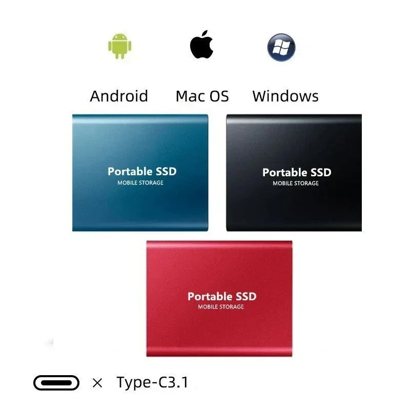 Przenośny dysk SSD 2TB z USB-C, kompaktowy dysk zewnętrzny do laptopa i komputera - view 5