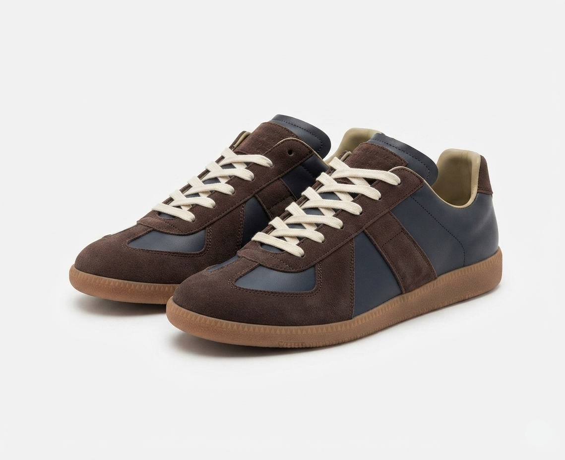 Sneakersy męskie niskie, klasyczne buty sportowe na co dzień, sznurowane trampki męskie - view 5