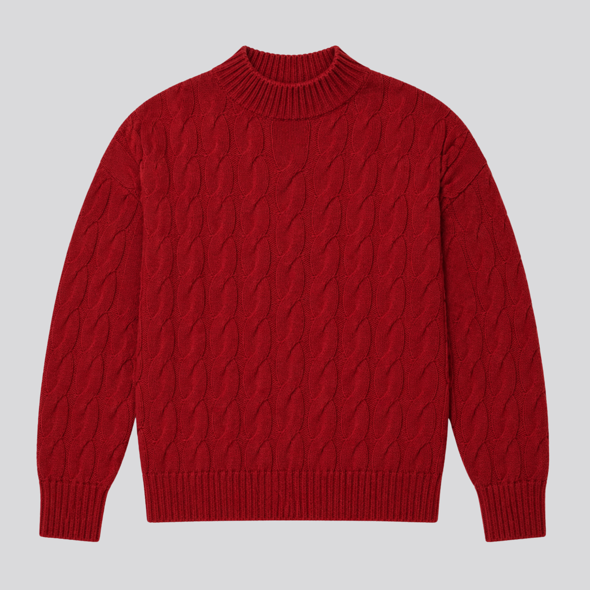 Sweter damski z wełny merino, warkoczowy splot, oversize, na jesień i zimę - view 16