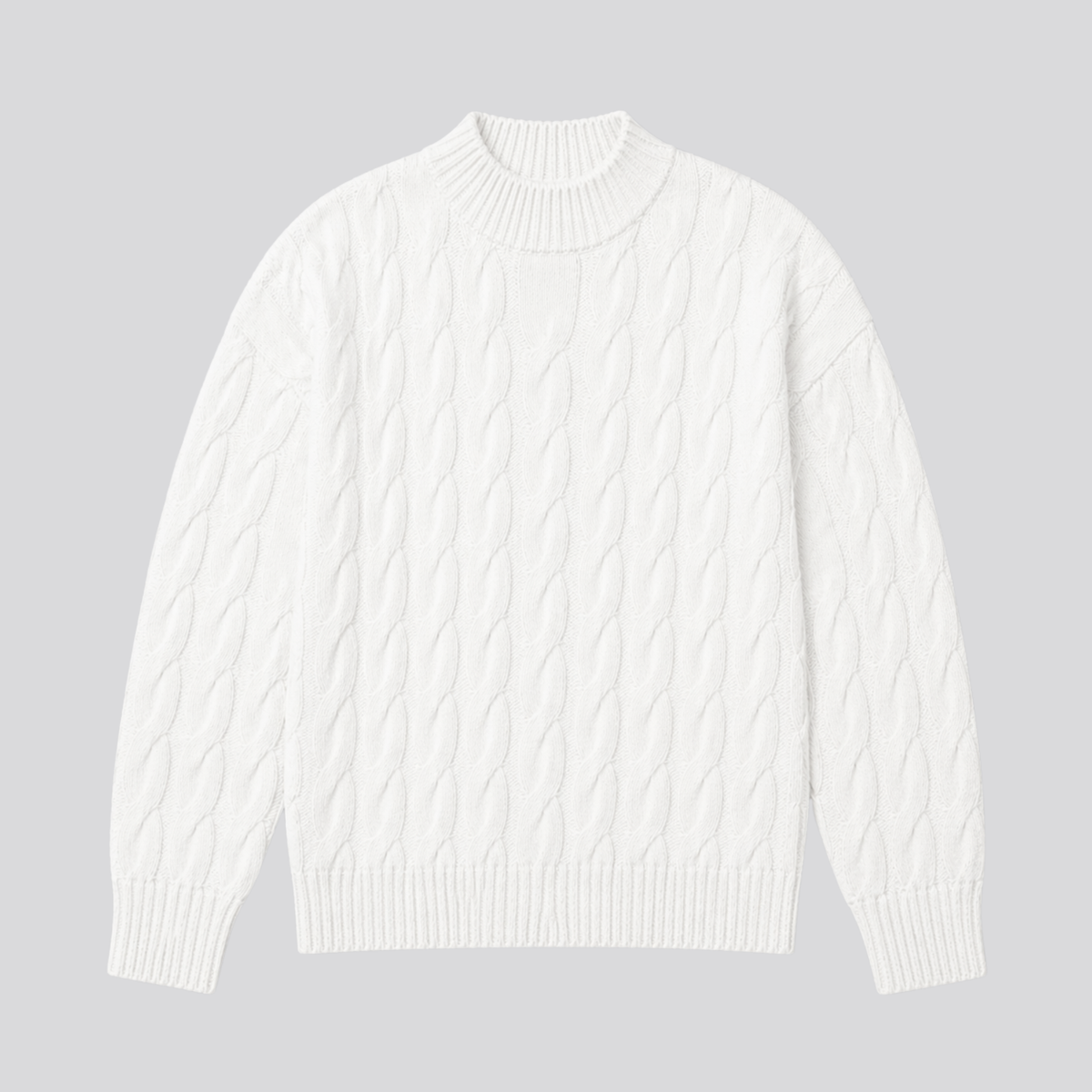 Sweter damski z wełny merino, warkoczowy splot, oversize, na jesień i zimę - view 6